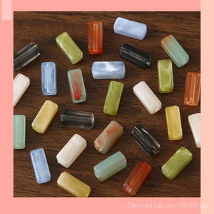 Hạt ngọc giả hình trụ mây gradient phong cách cổ điển, hạt rời DIY thủ công bằng acrylic