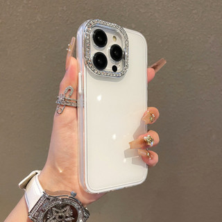 Ốp Điện Thoại Silicon 2 Trong 1 Ống Kính Kim Cương Màu Kẹo Cho iPhone 16 Pro Max 12 13 14 15 Promax Plus 11 Vỏ Điện Thoại Di Động Nữ Chống Sốc