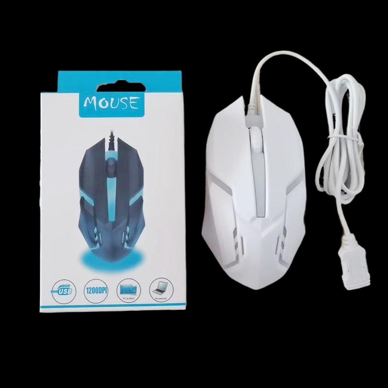 Chuột chơi game QIUWU Esports, có dây, ánh sáng mát mẻ, giao diện máy tính Usb, văn phòng kinh doanh, đen trắng, nhiều loại để lựa chọn.