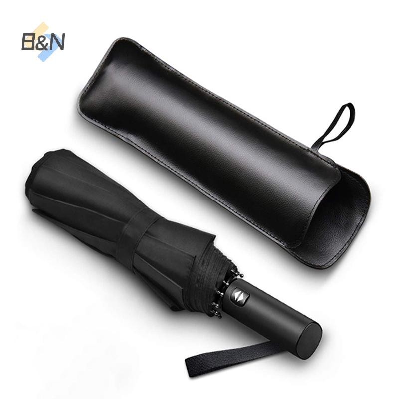 B & N Da Đen Ô Bao Da Ô Di Động Chống Thấm Nước Ô Lưu Trữ Túi Ô Dù Túi Di Động Bao Da.