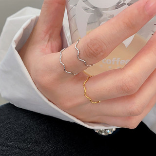Nhẫn Titan Siêu Mỏng Sóng Đơn Giản Prime Nhẫn Vàng Nữ Không Phai Màu Ánh Sáng Sang Trọng Cao Cấp Thời Trang Chỉ Số Nhẫn