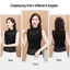 IAPPORTUNIA Áo Sơ Mi Ren, Co Giãn L-3XL Hoa Tank Tops, Màu Đen Trắng Nửa Cổ Cao Hoa Hồng Camisole Nữ Bé Gái