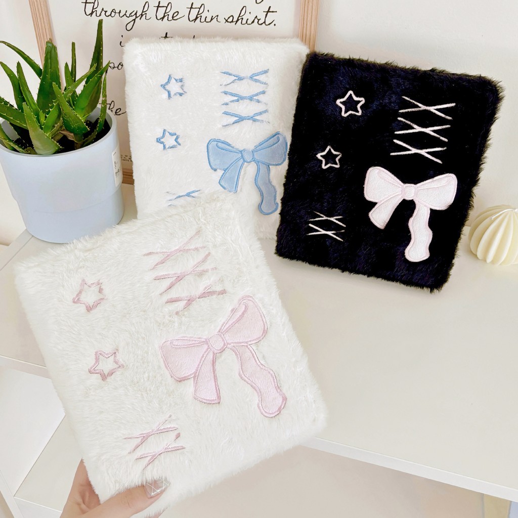 Binder cover A6 bông thêu nơ