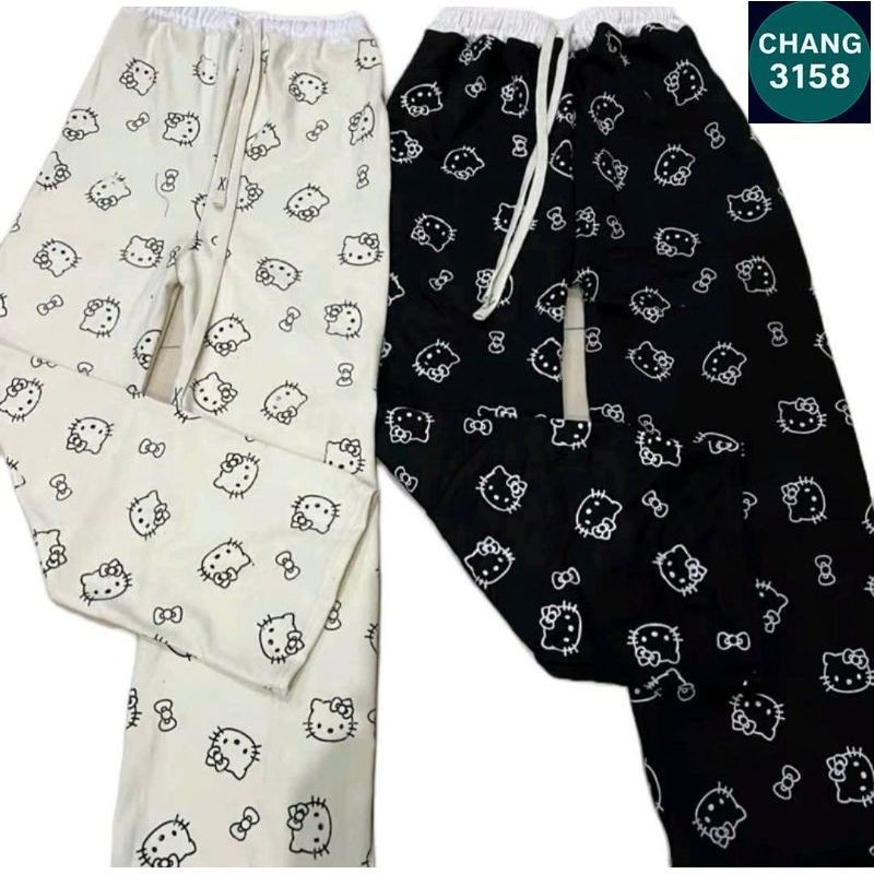 Tổng hợp các sét Bộ Quần Họa Tiết Mèo + mix áo phông Unisex form thụng tay lỡ - hình Mèo cute-CHANG 3158