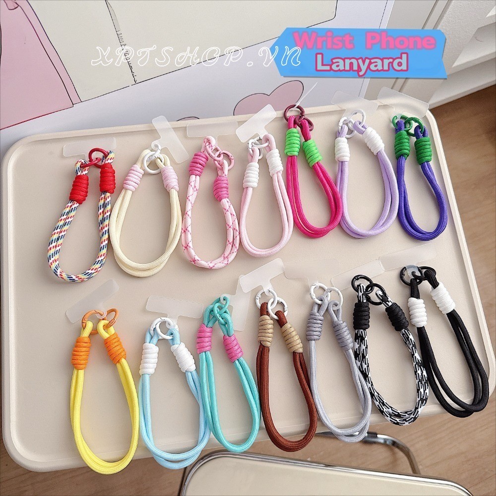 Mùa Hè Nhỏ Màu Tươi Va Chạm Dệt Handmade Dây Nylon Thích Hợp Cho Vỏ Điện Thoại Di Động Cổ Tay Chống Mất Dây