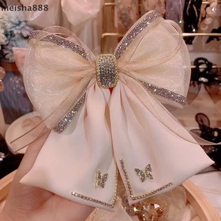 Meisha888 Vải Kim Cương Giả Pha Lê Kẹp Tóc Lưới Nơ Lò Xo Kẹp Nữ Phong Cách Hàn Quốc Thời Trang Phụ Kiện Tóc