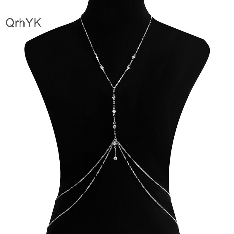 Thời Trang Nhà Máy Đeo Ngang Ngực Bụng Cơ Thể Dây Chuyền Vòng Cổ Nữ Cô Gái Áo Ngực Cưới Gợi Cảm Cơ Thể Trang Trí Tiệc Phụ Kiện QrhYK