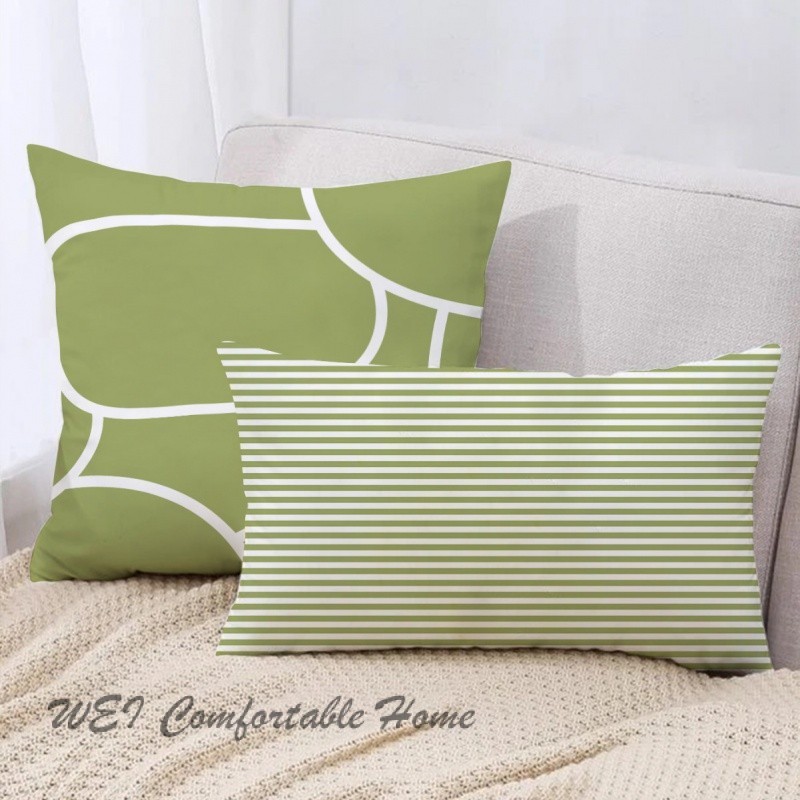 Vỏ Gối Xanh Sofa Phòng Khách Mẫu Trang Trí Phòng Gối Ghế Văn Phòng Thắt Lưng Gối (Không Lõi)