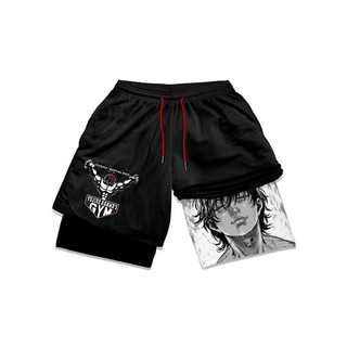 Mùa Hè Anime Mồ Hôi Ngựa Thể Dục Quần Short Nam In Hình Truyện Tranh Tập Luyện Nhanh Khô Chạy Bộ Hiệu Suất Quần Short Lưới Đi Biển Thể Thao Mồ Hôi