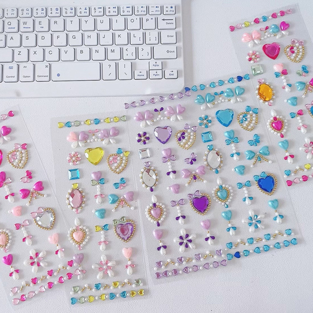 Diy Kim Cương Giả Trang Trí Mặt Mắt Trang Điểm Mũi Khoan Dùng Một Lần Hình Xăm Miếng Dán DIY Handmade Tự Dính Miếng Dán