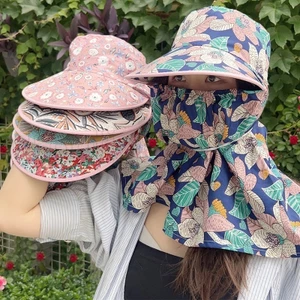 Mũ hái trà - Mũ chống nắng viền rộng - Mũ che nắng ngoài trời - Vỏ cổ mặt - Chống tia cực tím, Bứt gió, Có thể gập lại - Dành cho công việc nông nghiệp mùa hè