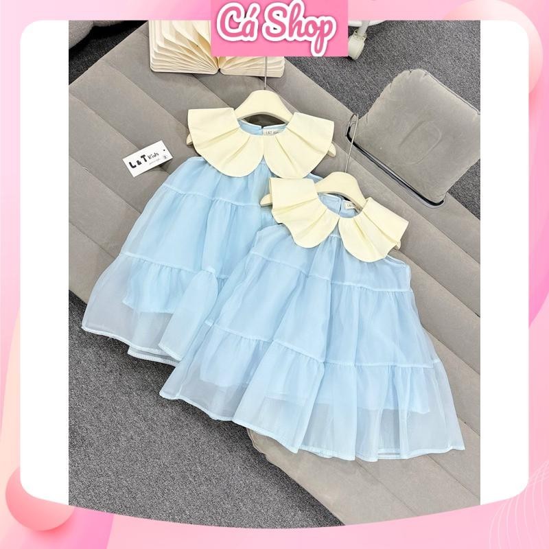 XẢ Váy đầm xanh cổ sen trắng CS136 cho bé gái | Shopee Việt Nam