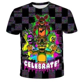 Sinh Nhật Trẻ Em Áo Năm Đêm Tại Freddy 3d In Hình Áo Bé Trai Bé Gái Thời Trang Áo Thun Tay Ngắn FNAF Quần Áo Cho Bé Trai