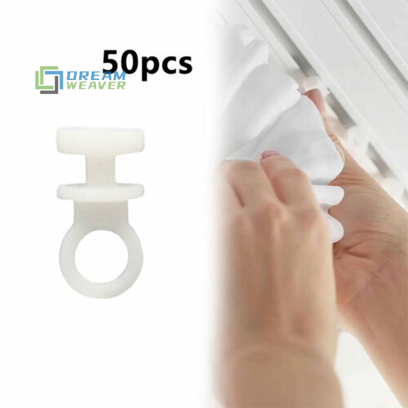 [Dream] 50 Móc treo rèm nhựa Phụ kiện thay thế phù hợp cho người cắm trại Van Motorhome Caravan Thuyền mới