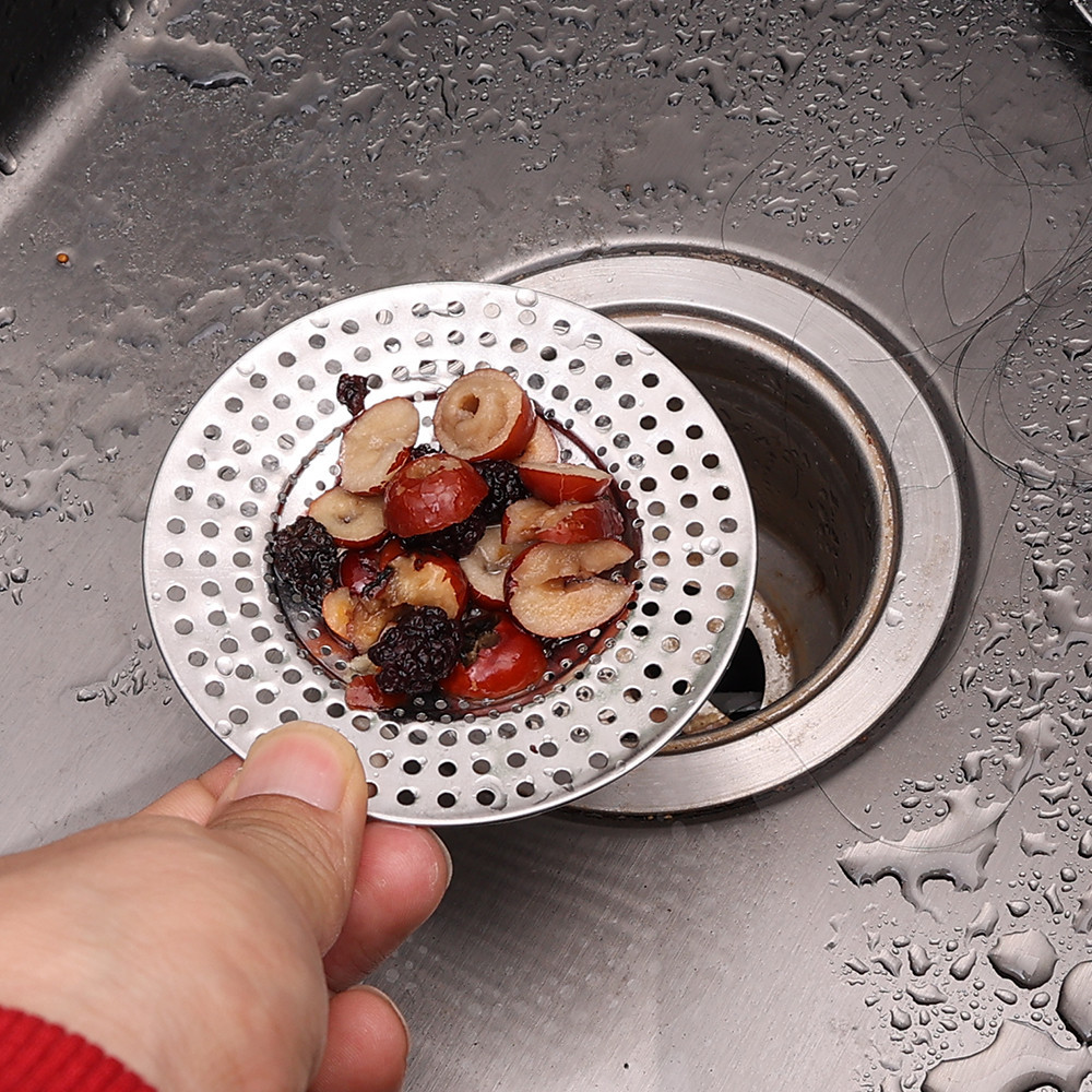 Dụng cụ lọc bồn rửa nhà bếp bằng thép không gỉ - Thoát sàn phòng tắm - Chống tắc nghẽn, Chống côn trùng, Chống mùi hôi - Bộ lọc cống vòi hoa sen lưới tròn - Bẫy tóc thoát nước bồn tắm