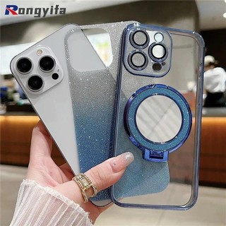 Ốp Lưng Cho Xiaomi 13T 12T Pro 13 12 Lite 14 Ultra 13 12 Pro Mi 11T Pro 11 Lite Poco M6 X6 F5 Pro Vỏ Điện Thoại Gương Lấp Lánh Có Giá Đỡ Điện Thoại Từ Tính Sang Trọng Vỏ Mềm