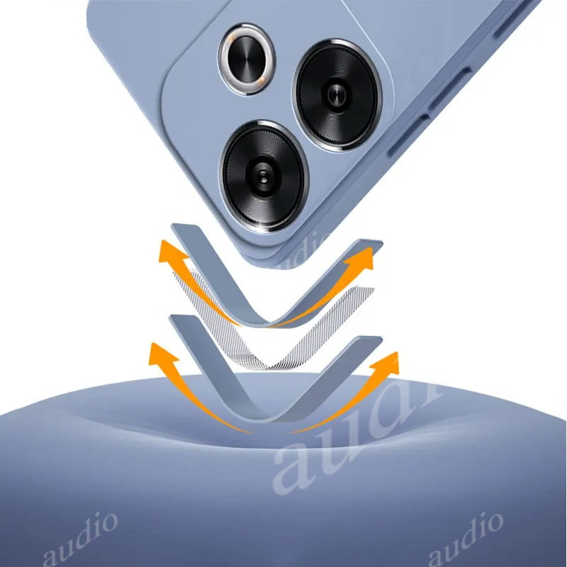 Ốp lưng silicon chính hãng cho Redmi 13 4G/5G 2024, viền vuông, chống sốc, TPU