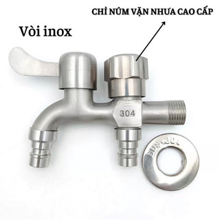 Vòi nước 2 đầu ra inox chia nước thành 2 cổng xả độc lập, chất liệu Inox 304 cao cấp T73