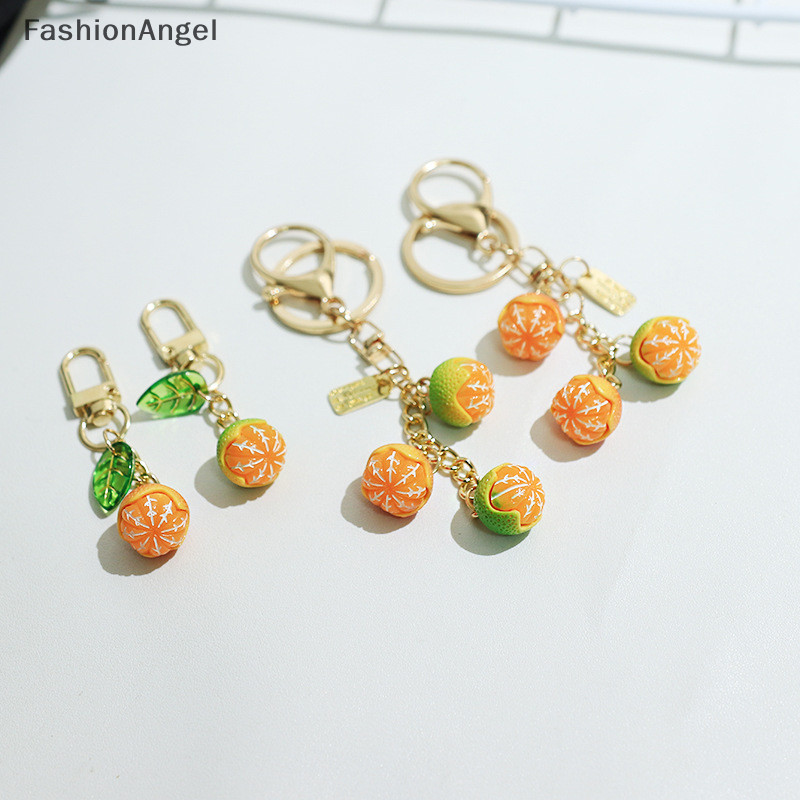 Fashionangel Mô Phỏng Dễ Thương 3D Cam Có Lá Móc Khóa Mặt Dây Chuyền Trái Cây Móc Khóa Túi Charm Chìa Khóa Tai Nghe Điện Thoại Mặt Dây Chuyền Phụ Kiện Trang Sức Quà Tặng TH