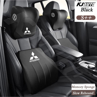 Mitsubishi Tựa Đầu Xe Ô Tô Thắt Lưng Hỗ Trợ Mô Hình Chất Lượng Cao Bộ Nhớ Cotton Chất Liệu Gối Cổ Cho Ralliart Mirage G4 Triton Xpander ASX Outlander Attrage Pajero Phụ Kiện