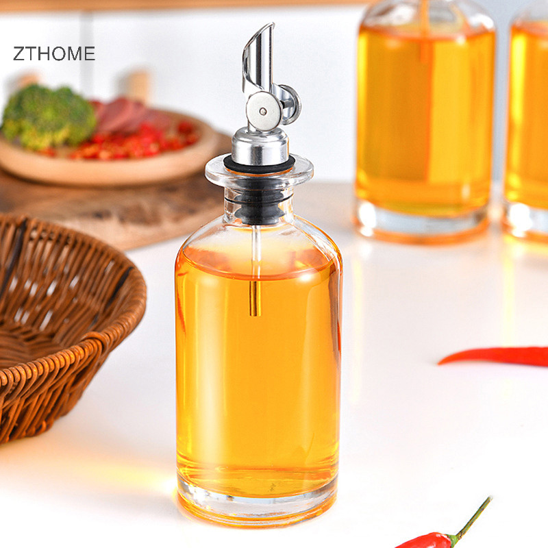 Zthome Dầu Ô Liu Thủy Tinh Chai Đựng Vòi Cruet Rót Phễu Bình Bếp HOT