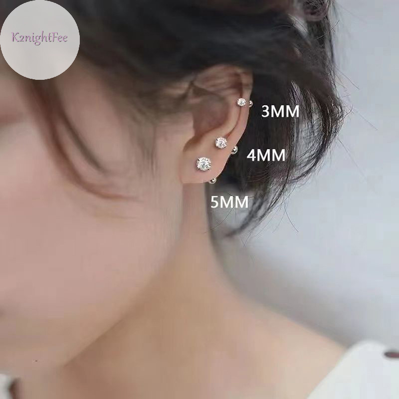 K2nightfee 1 Cặp Bông Tai Zircon Cho Nữ Xương Tai Móng Tay Sụn Bông Tai Xoắn Ốc Bông Tai Trang Sức Cơ Thể Quà Tặng VN