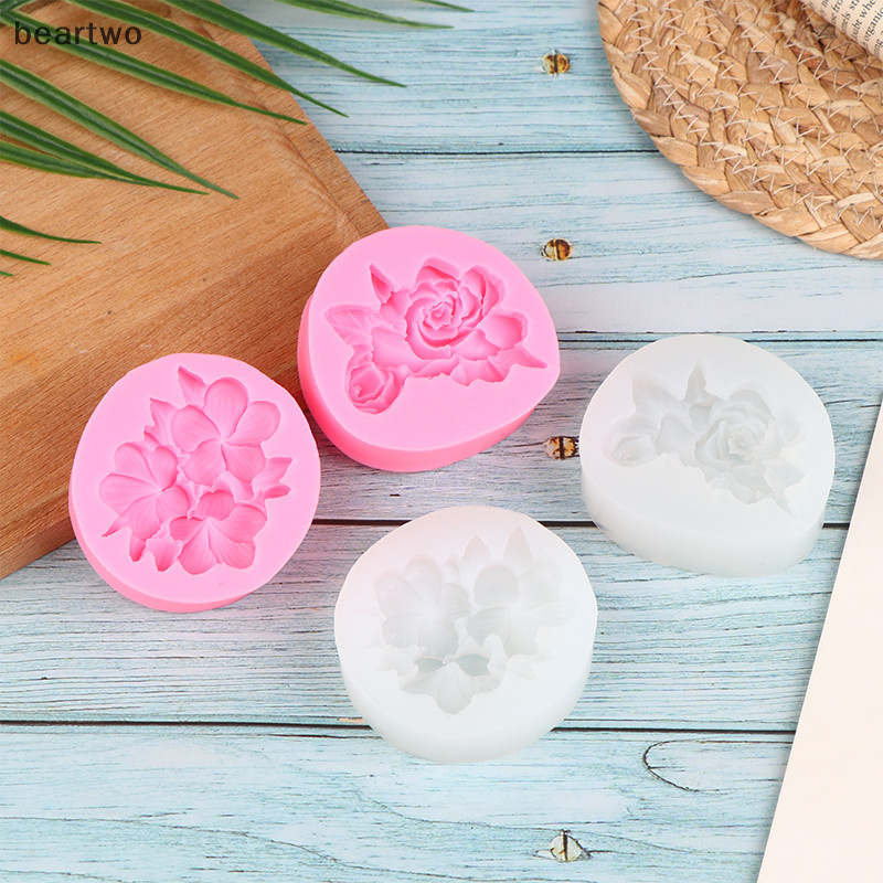 < Beartwo > 1 Khuôn Silicon Hình Hoa Gardenia Plumeria Rubra Khuôn DIY Dụng Cụ Nướng Bánh Đẹp