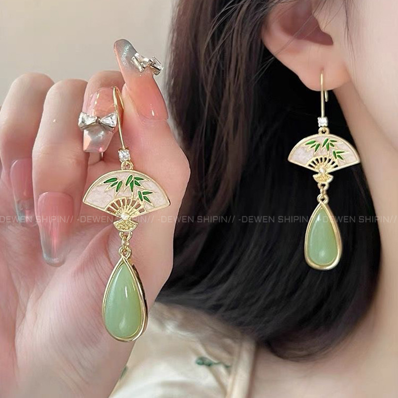 Mới Phong Cách Trung Quốc Cổ Tua Rua Bông Tai Mới Phong Cách Trung Hoa Retro Nữ Bông Tai
