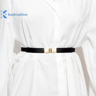 Kudosation Da Dây Thắt Lưng Cho Nữ Đầm Áo Sơ Mi Thắt Lưng Phụ Kiện Trang Trí Eo Co Giãn Khóa Vàng Thời Trang Phù Hợp Với Dây Mỏng