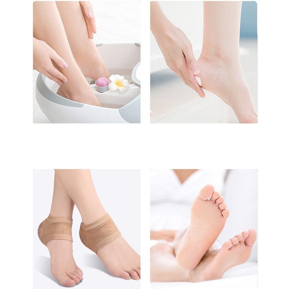 Vỏ bảo vệ gót chân FEDAOG, Tất gót chân bằng silicon chống nứt Plantar Fasciitis, Chất lượng cao Polyester Fasciitis Hỗ trợ miếng đệm giày dưỡng ẩm Chăm sóc bàn chân