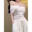 Áo cộc kiểu nữ trễ vai ôm body chất liệu thun co giãn hottrend xu hướng Hàn hàng QCCC MT33 SP180