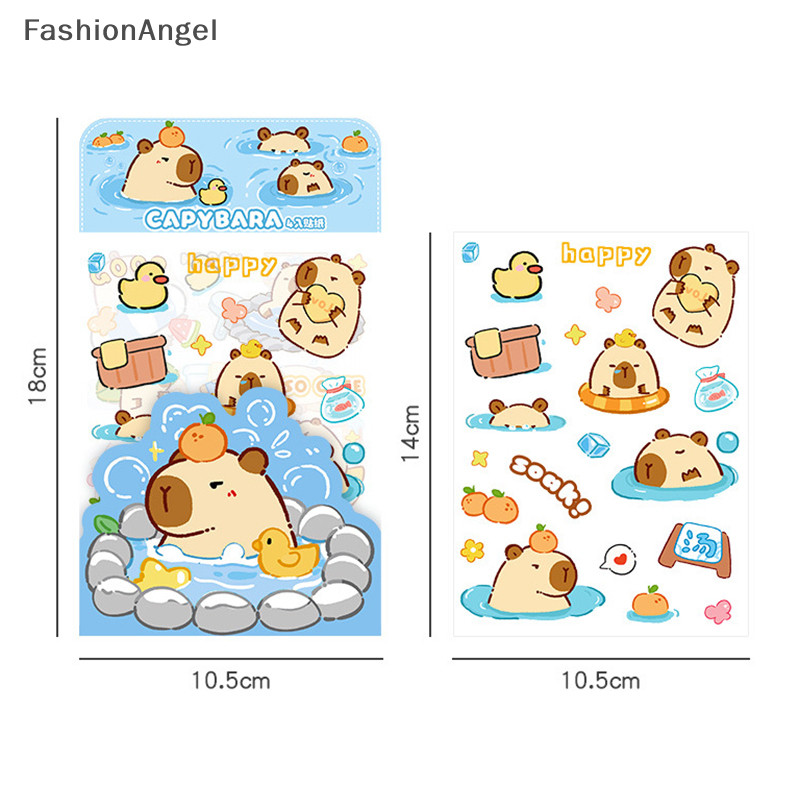 FashionAngel 4 Tờ Dễ Thương Capybara Mờ Dán Hoạt Hình Nhật Ký Trang Trí Thêu Sò Dán Thẩm Mỹ Văn Phòng Phẩm Đồ Dùng Học Tập TH