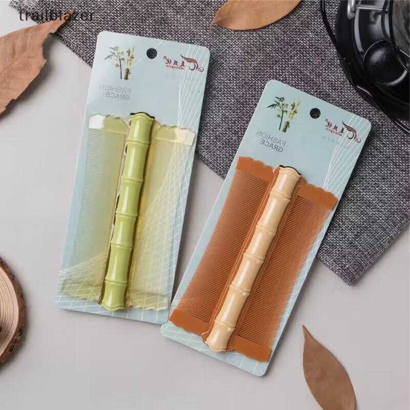 Trailblazer Ướt Khô Tóc Detangling Lược Tre Lược Lược Lược Chấy Hai Mặt Siêu Dày Răng Để Loại Bỏ Gàu Da Đầu Làm Sạch Mới