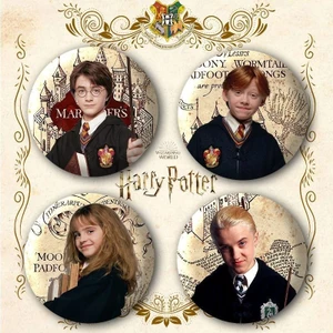 Huy hiệu Harry Potter 58mm, Pin tùy chỉnh, Ron Weasley, Hermione Granger, Huy hiệu kim loại tròn, Pin Doujinshi