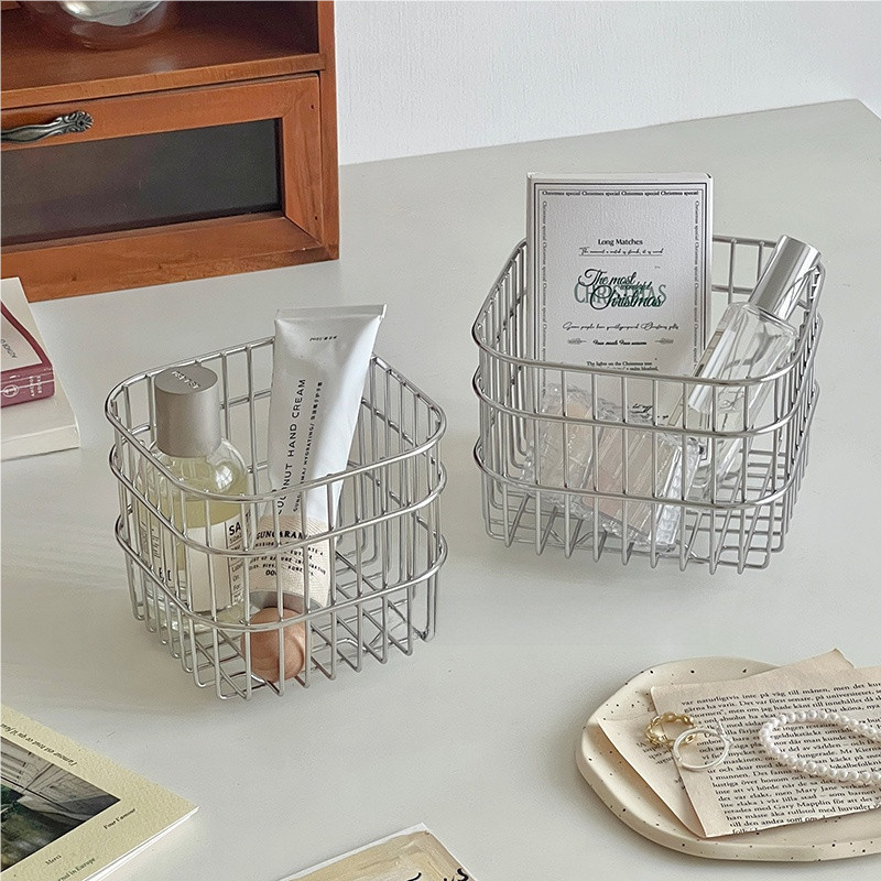 Giỏ Đựng Đồ Bằng Thép Không Gỉ Dụng Cụ Sắp Xếp Đa Chức Năng Để Bàn Mỹ Phẩm RECO | BigBuy360 - bigbuy360.vn