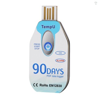 Hilivn) Máy ghi nhiệt độ Temp009 USB PDF Máy ghi dữ liệu nhiệt độ dùng một lần 90 ngày Máy ghi nhiệt kế chuỗi lạnh cho ngành công nghiệp hóa chất sinh học / y học