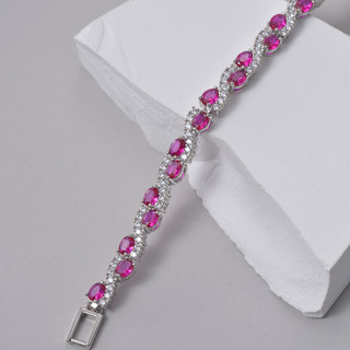 Châu Âu Mỹ ins Vòng tay hình bầu dục Ruby phong cách mới dành cho nữ