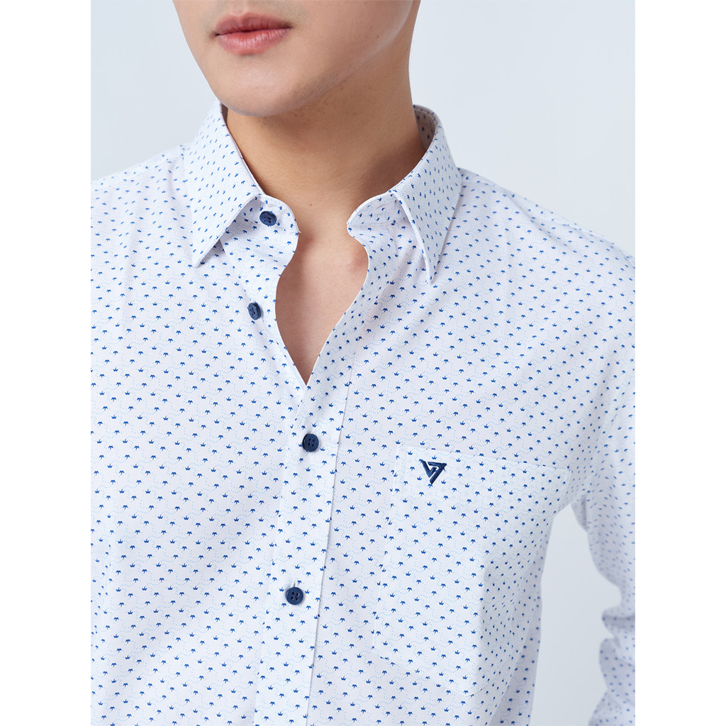 Sơ mi dài tay vạt tròn VIETTIEN vải sợi tre phom REGULAR VT00000336