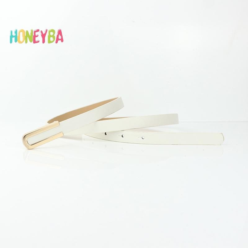 < Honeyba > Thắt Lưng Nữ Tối Giản Khóa Pin Da Mỏng Dây Thắt Lưng Nữ Cho Quần Jean Quần