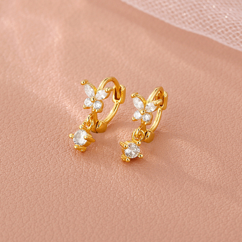 Bông Tai Zircon Bướm Thời Trang Nữ Độc Đáo Tất Cả Trận Đấu Bông Tai Tua Rua