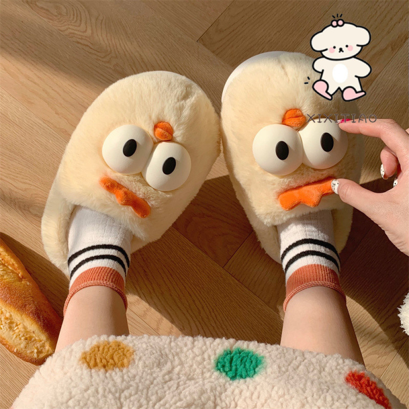 Xixitiao Dép Cotton Thu Đông Phòng Ngủ Thời Trang Đế Mềm Ấm Baotou Dễ Thương Sang Trọng