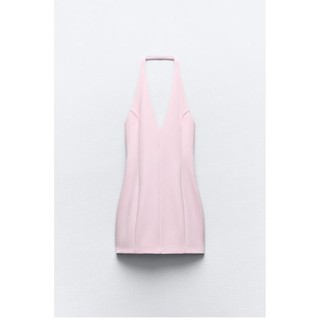 Đầm Zara made in Morocco yếm mini hồng pastel