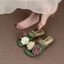 phong cách Hàn Quốc Dép sandal nữ hoa tiên nữ êm chân quai ngang đi biển mẫu hot