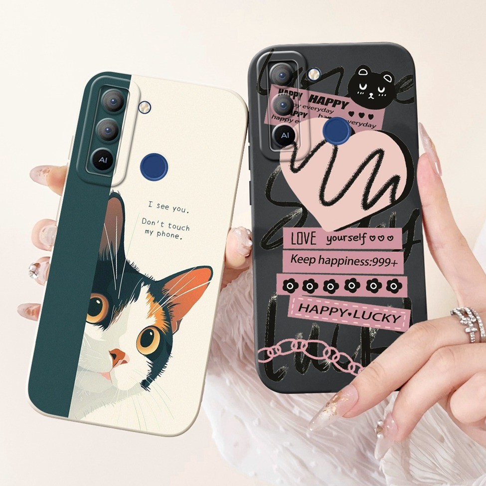 Ốp Lưng Tecno Pop 5 LTE BD4 BD4i BD4a Mèo Dễ Thương Thời Trang Ngộ nghĩnh Silicon Chống Sốc Ốp lưng Techno Pop 5 LTE Ốp Lưng Thẩm Mỹ