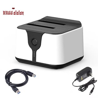 🔥Dual Bay HDD Docking Station One Click Offline Clone SATA sang USB 3.0 HDD Docking Station cho ổ cứng SSD 2,5 / 3,5 inch