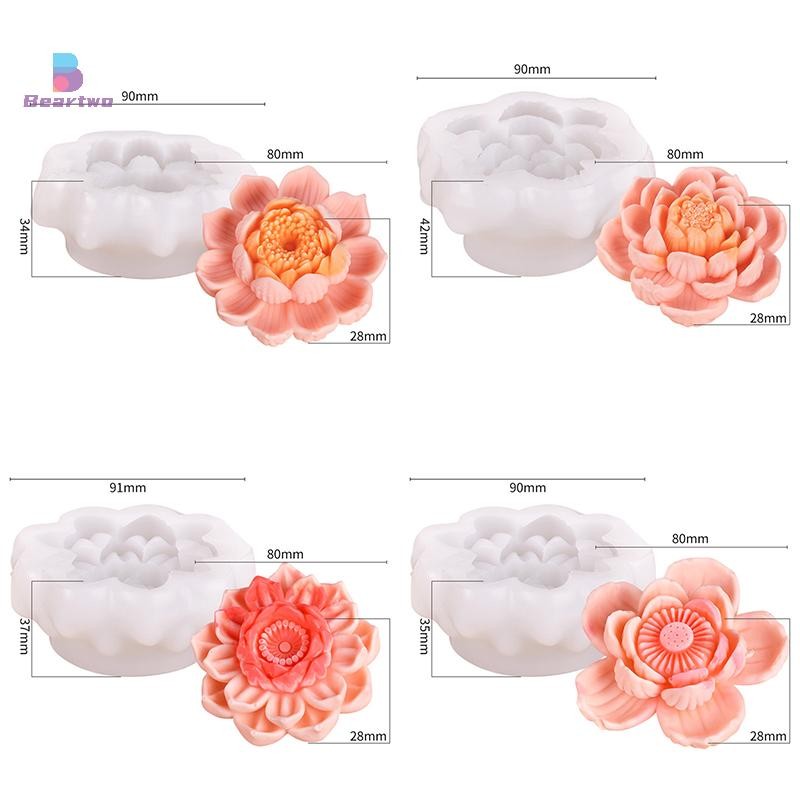 < Beartwo > Khuôn Silicon Hoa Sen 3D Cho Hoa DIY Fondant Cupcake Sôcôla Kẹo Kem Đường Món Tráng Miệng Nến Xà Phòng Thạch Cao Nhựa Khuôn Đẹp