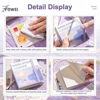 YOWEI 1 Bộ Tranh Notebook Dành Cho Học Sinh Di Động Bỏ Túi Notebook Phác Thảo Bảng Màu Nước Di Động Bảng Màu Nước VN