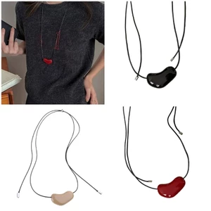 Treeling Phong cách thanh lịch Mặt dây chuyền trái tim tình yêu Vòng cổ Choker quyến rũ có thể điều chỉnh màu sắc rực rỡ để sử dụng hàng ngày Wea thông thường