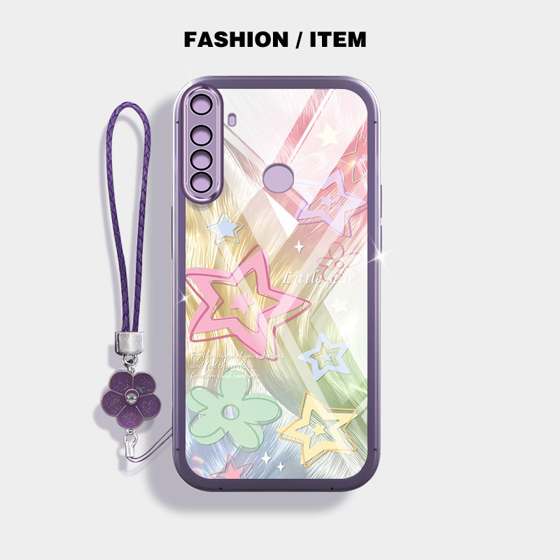 Ốp Điện Thoại YBD Cho OPPO Realme 5 5i 5S 6i C3 C3i Realme Narzo 10 10A 20A Nghệ Thuật Không Gian Giấc Mơ Họa Tiết Hoa Có Dây Buộc