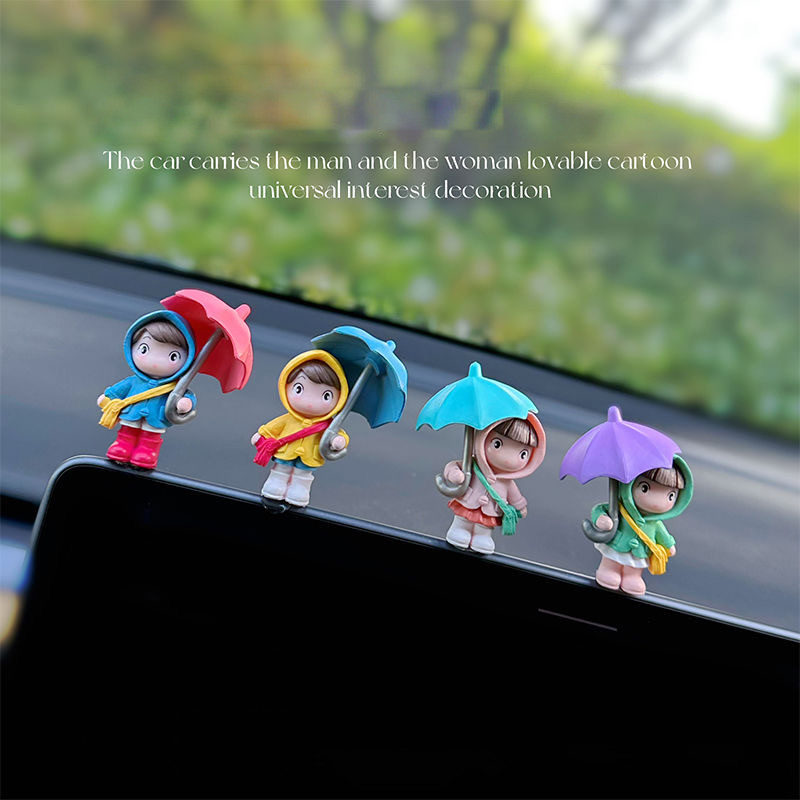 Trang Trí Ô Tô Bảng Điều Khiển Phụ Kiện Mini Dễ Thương Ô Bé Gái Đồ Chơi Đồ Trang Trí Màn Hình Hiển Thị Nhà Gương Chiếu Hậu Trang Trí